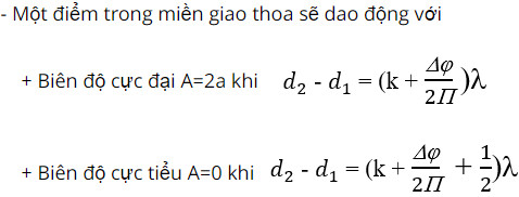 Cách xác định số điểm dao động với biên độ cực đại, cực tiểu giao thoa sóng