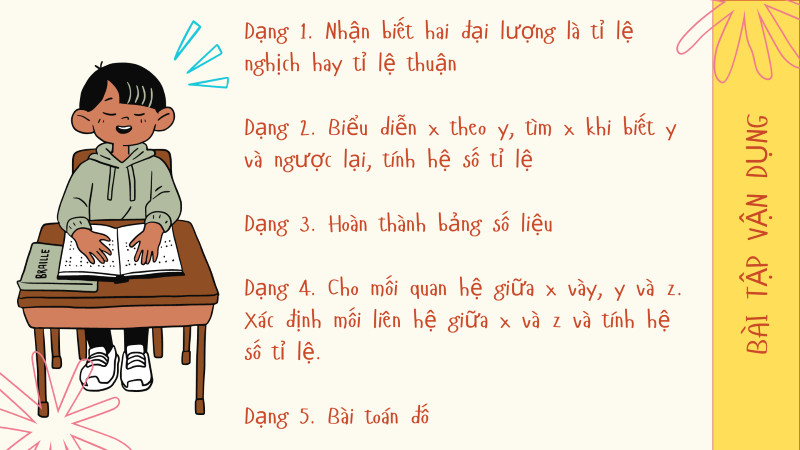 Bài tập vận dụng về tỉ lệ thuận và tỉ lệ nghịch, ví dụ minh họa cách giải