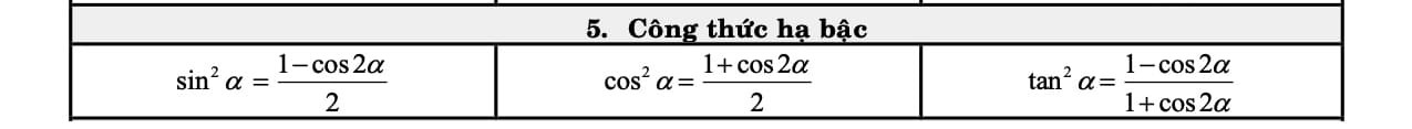 Công thức lượng giác 3