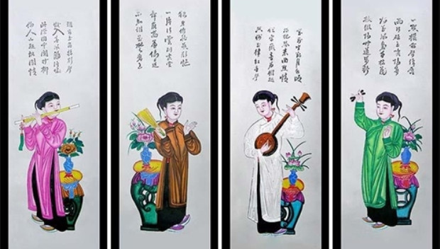 Tranh Tết thể hiện nét đẹp văn hóa Việt Nam