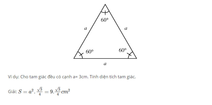Bài toán tính S tam giác đều