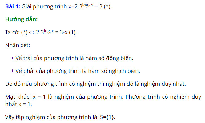 Ví dụ cách giải phương trình mũ bằng cách dùng đồ thị