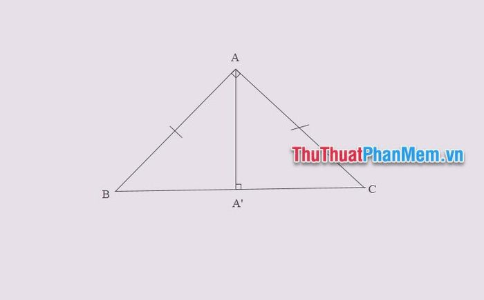 Công thức tính đường cao trong tam giác vuông cân và ví dụ minh họa