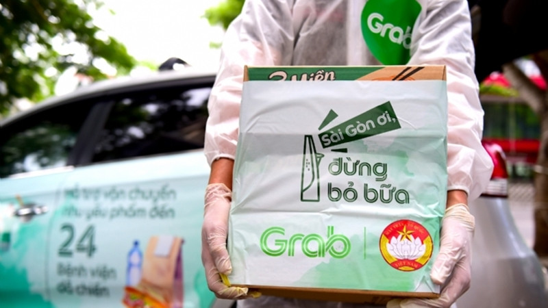 Chiến dịch "Sài Gòn ơi, đừng bỏ bữa" của Grab hỗ trợ người dân trong đại dịch Covid-19.