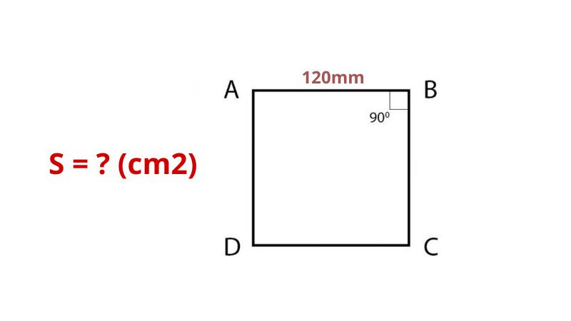 Bài tập ví dụ về tính diện tích hình vuông