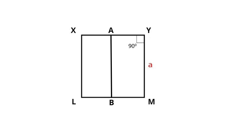 Diện tích hình vuông bằng tổng diện tích của 2 hình chữ nhật