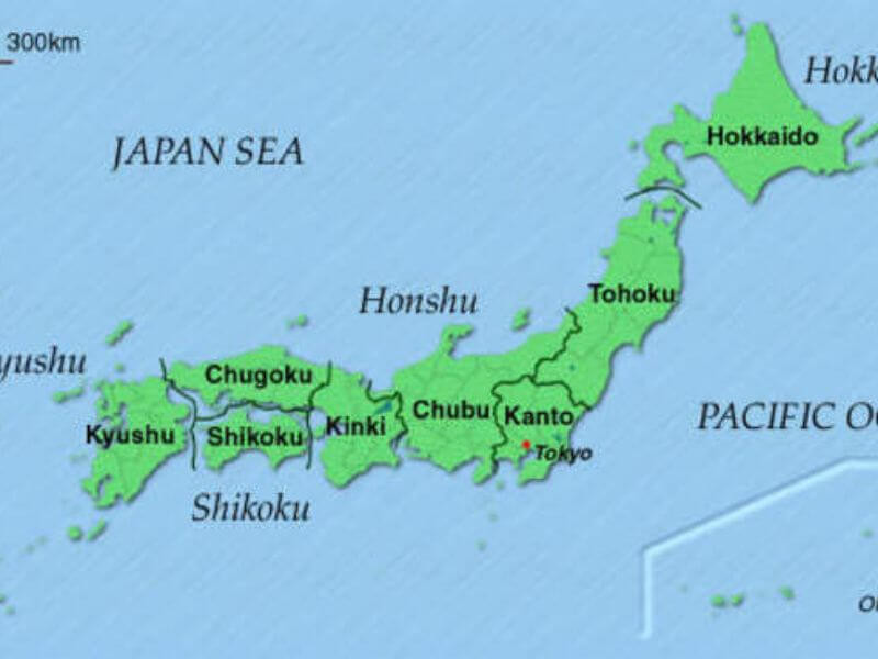 Bản đồ đảo Hokkaido, Nhật Bản với cảnh quan thiên nhiên trù phú và ít khu công nghiệp lớn