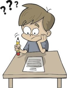 Một cậu bé đang tỏ ra chán nản với bài tập về nhà, minh họa cho sự khó khăn và áp lực trong học tập
