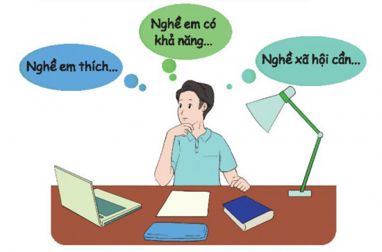 Hình ảnh một nhóm sinh viên đang thảo luận về các lựa chọn nghề nghiệp khác nhau, thể hiện sự năng động và định hướng tương lai.