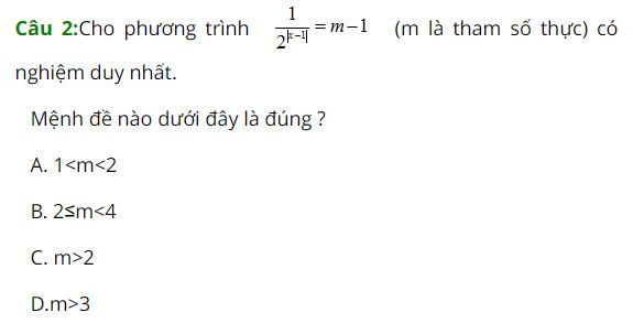 Ví dụ cách giải phương trình mũ có chứa tham số