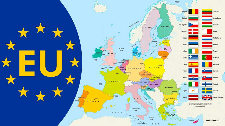 Bản đồ các nước thành viên EU năm 2020