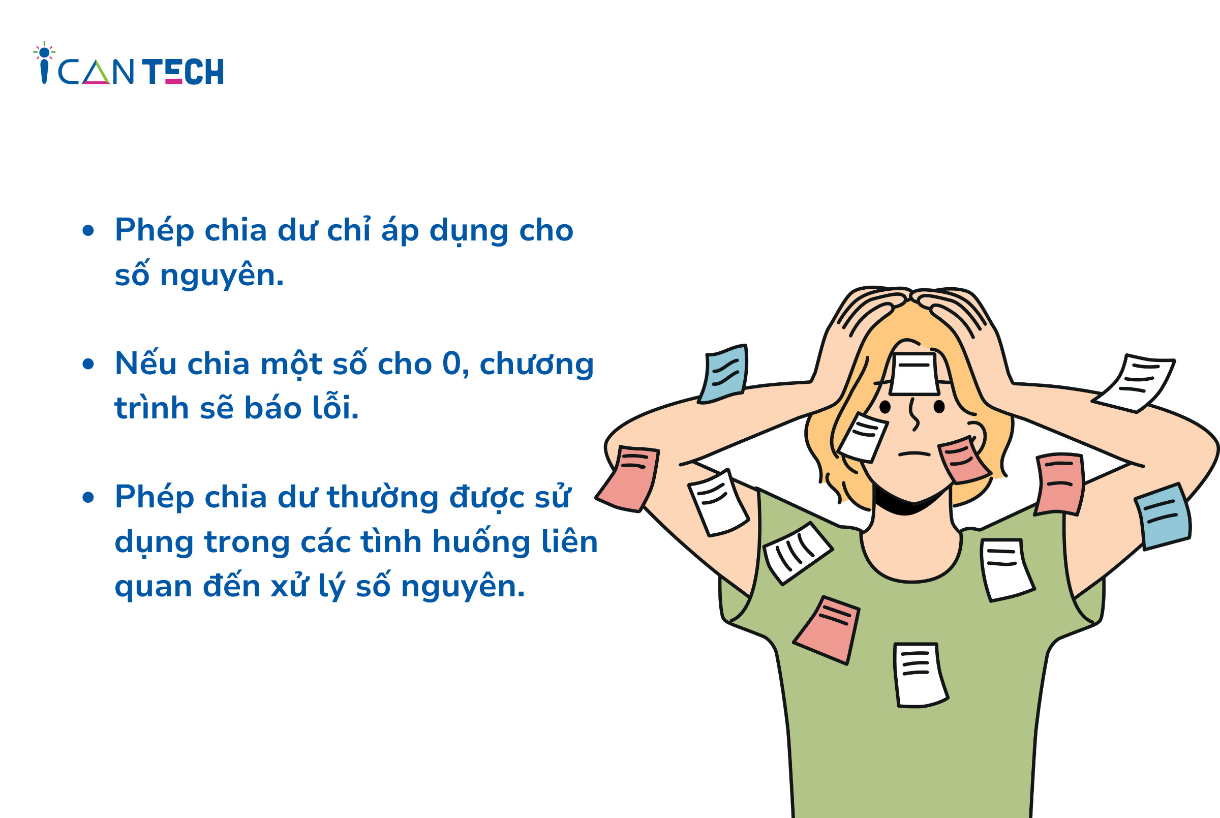Cần cẩn thận khi sử dụng phép chia lấy dư với số âm