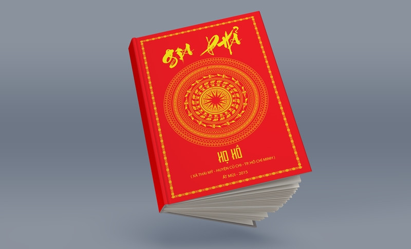 Mẫu thiết kế gia phả dạng cuốn trang trọng, lịch sự, thích hợp làm quà tặng