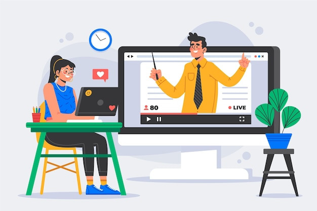 Hình ảnh minh họa về học tập trực tuyến