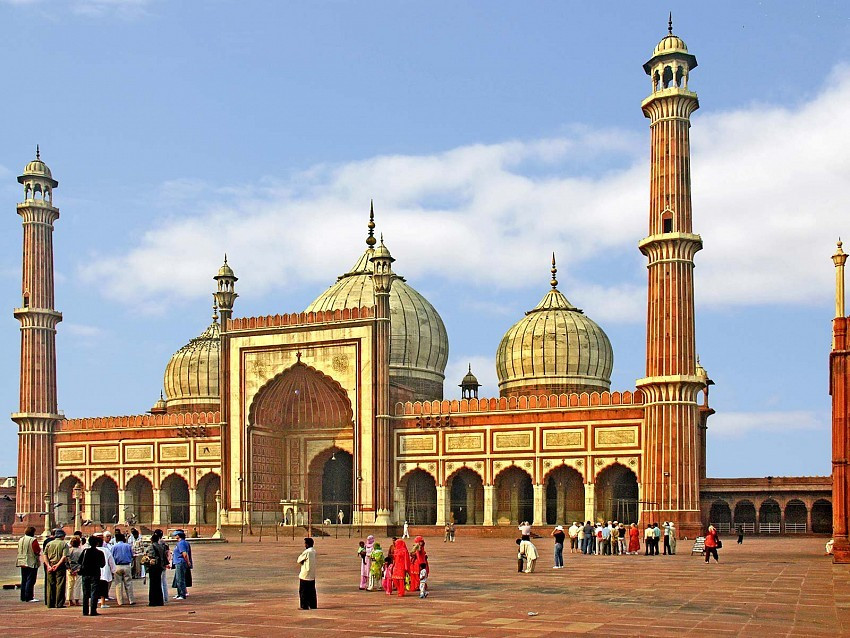 Thánh đường Hồi Giáo lớn nhất ở Ấn Độ Jama Masjid. Ảnh: internet