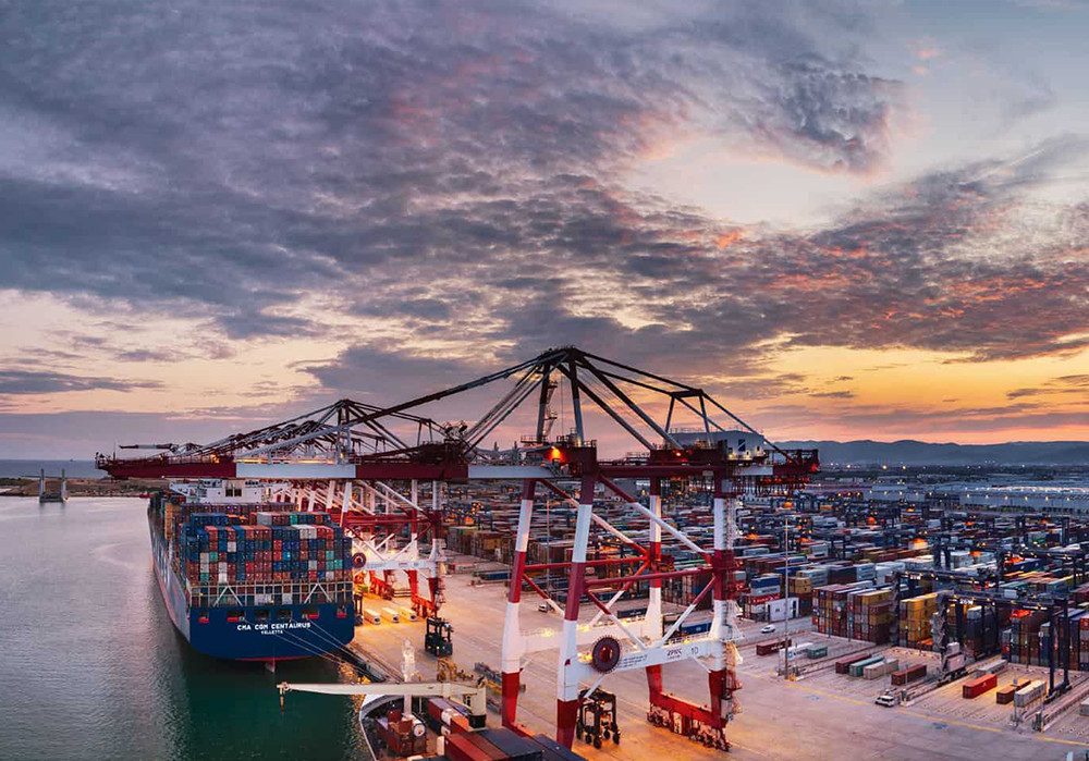 Một góc Cảng Busan nhìn từ trên cao
