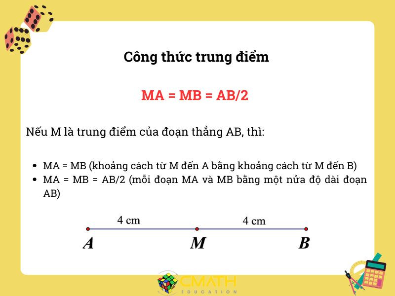 Công thức tính tọa độ trung điểm giúp xác định vị trí chính xác