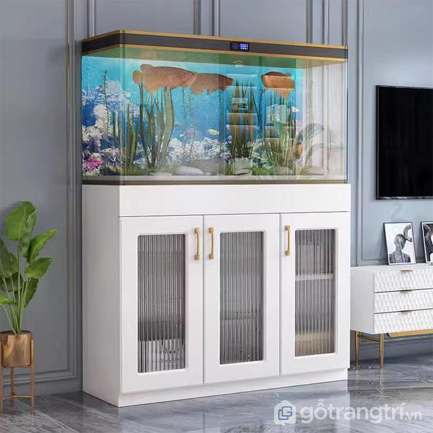 Tủ bể cá gỗ tự nhiên mang đến vẻ đẹp ấm cúng, gần gũi với thiên nhiên