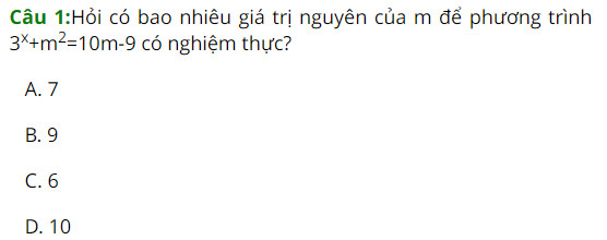 Ví dụ cách giải phương trình mũ có chứa tham số