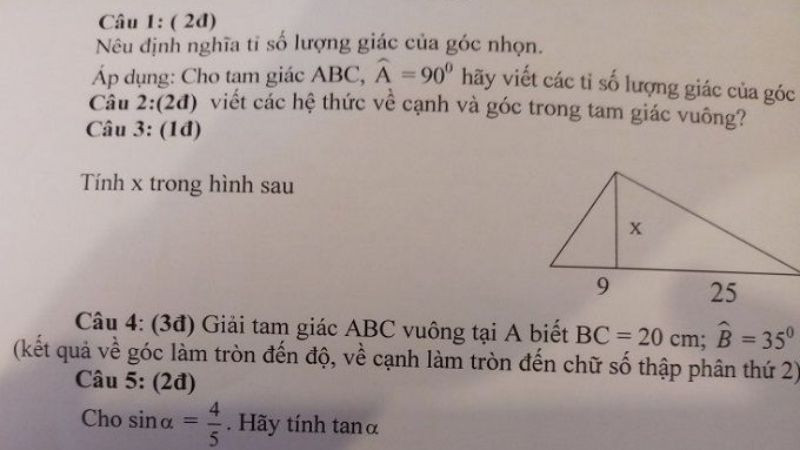 Ứng dụng công thức cos trong hình học