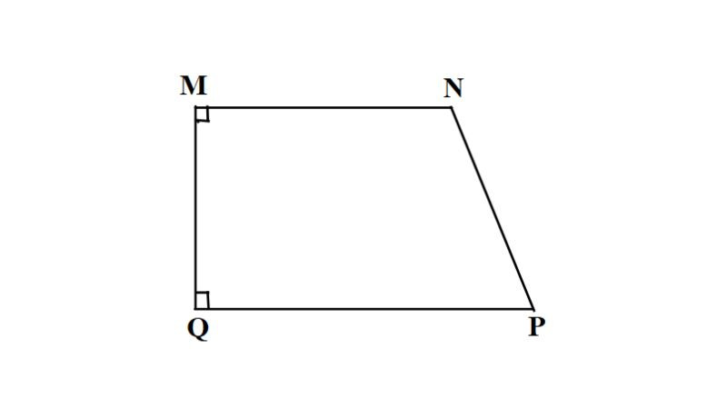 Hình thang vuông chứa 2 góc vuông và một trong 2 cạnh bên vuông góc với 2 đáy.