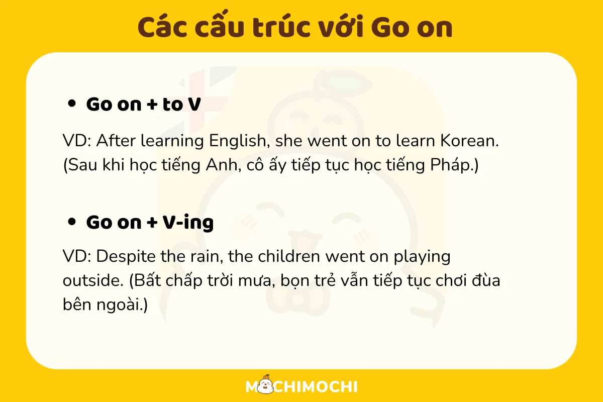 Từ đồng nghĩa với Go On