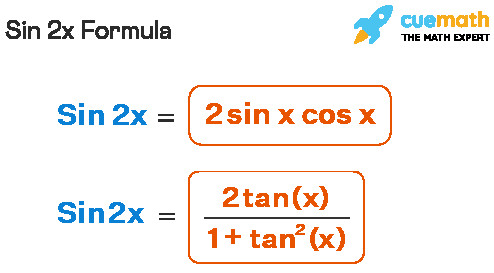 Công thức sin 2x: 2 sin x cos x hoặc 2 tan x trên 1 cộng tan bình phương x