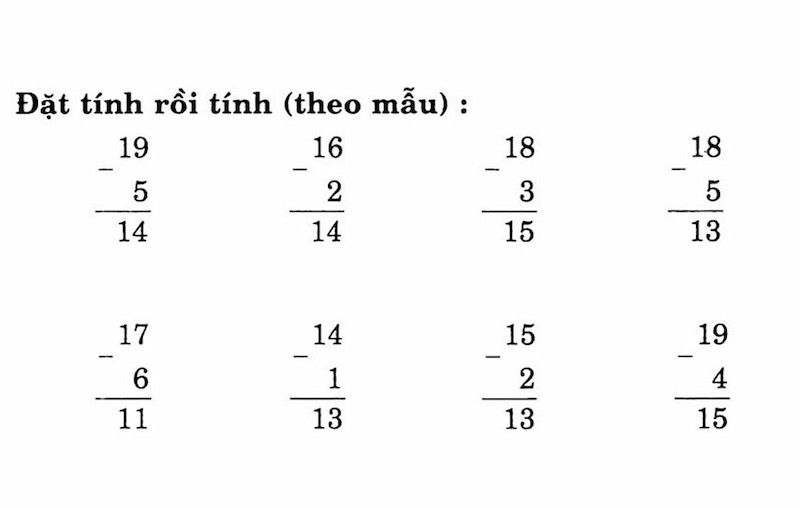 Hướng dẫn đặt tính phép trừ có nhớ
