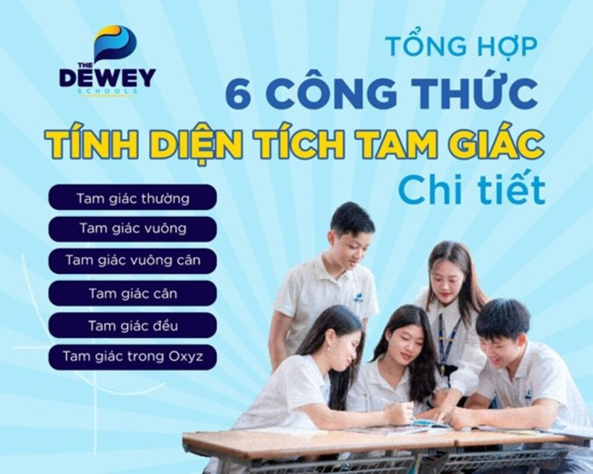 Các công thức tính diện tích tam giác