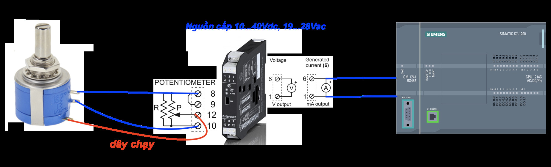 Biến trở được dùng để điều chỉnh tín hiệu 4-20mA hoặc 0-10V trong các ứng dụng công nghiệp